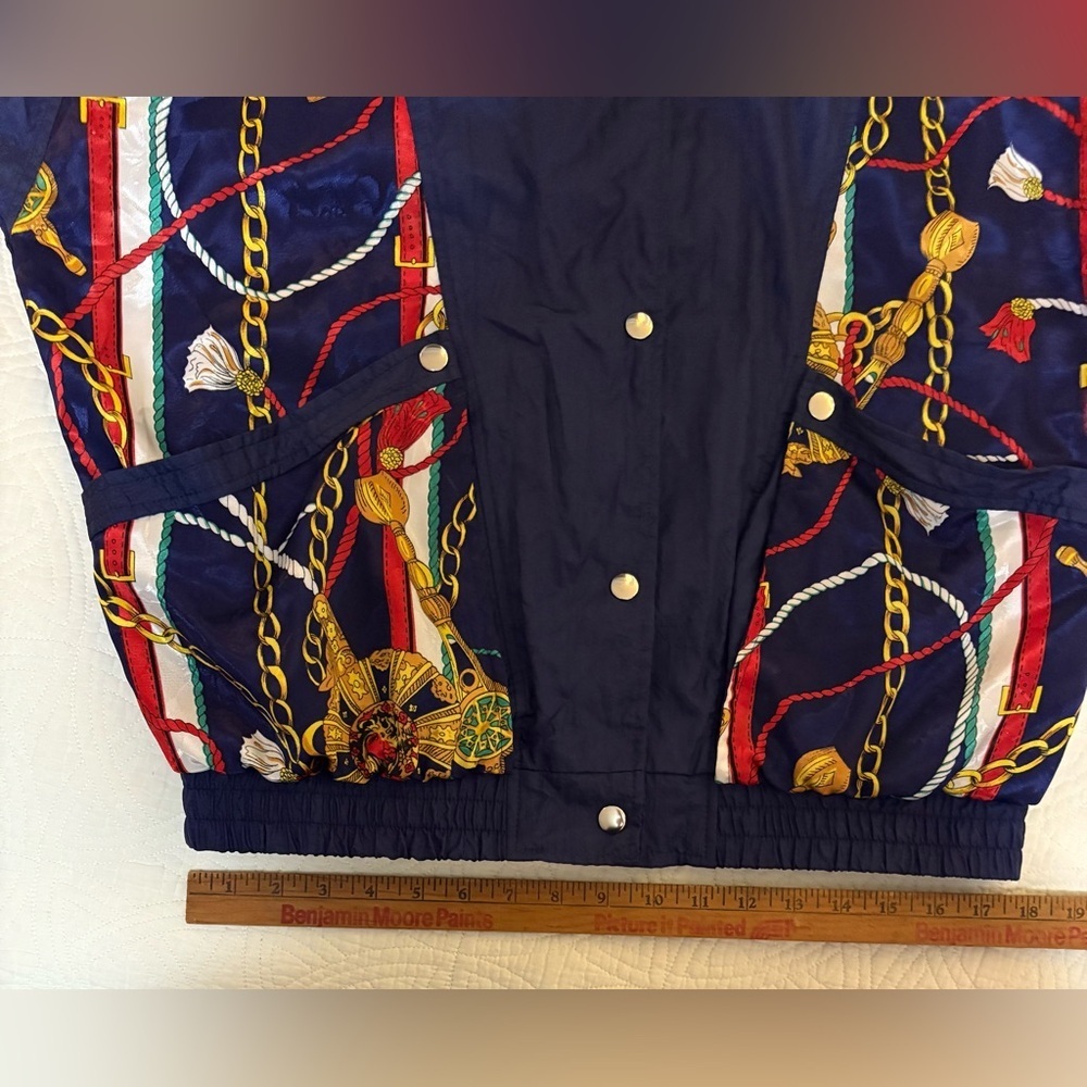 Vintage 1990s Windbreaker Nylon Navy Jacket Medium - Picture 9 of 11